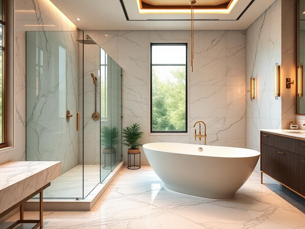 Spa-inspired bathroom remodel by Blueprint Builders